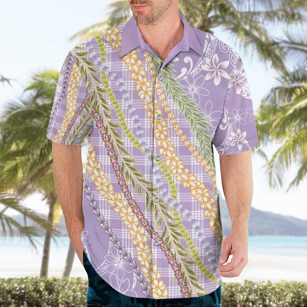 Purple Palaka Hawaii Leis Hawaiian Shirt Hawaiian-plaid Elegant Tropical Vibes - Polynesian Pride