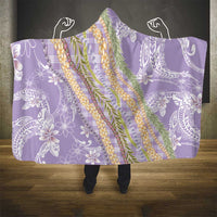 Purple Palaka Hawaii Leis Hooded Blanket Hawaiian-plaid Elegant Tropical Vibes - Polynesian Pride