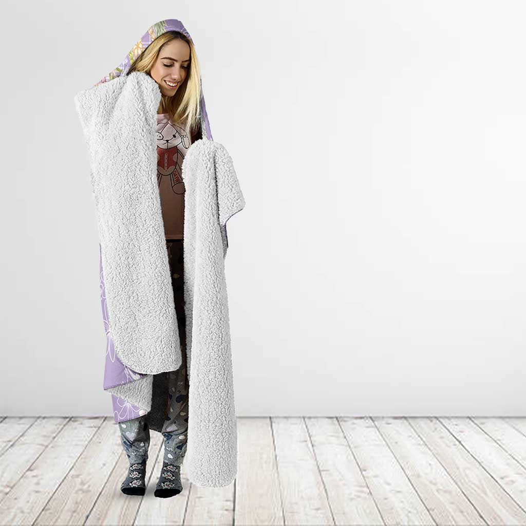 Purple Palaka Hawaii Leis Hooded Blanket Hawaiian-plaid Elegant Tropical Vibes - Polynesian Pride