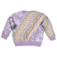 Purple Palaka Hawaii Leis Kid Ugly Christmas Sweater Hawaiian-plaid Elegant Tropical Vibes - Polynesian Pride