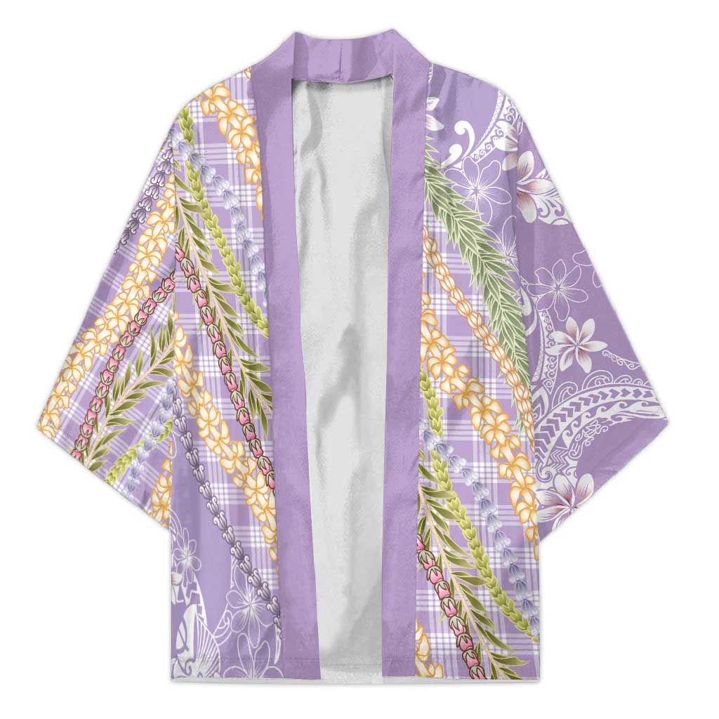 Purple Palaka Hawaii Leis Kimono Hawaiian-plaid Elegant Tropical Vibes - Polynesian Pride