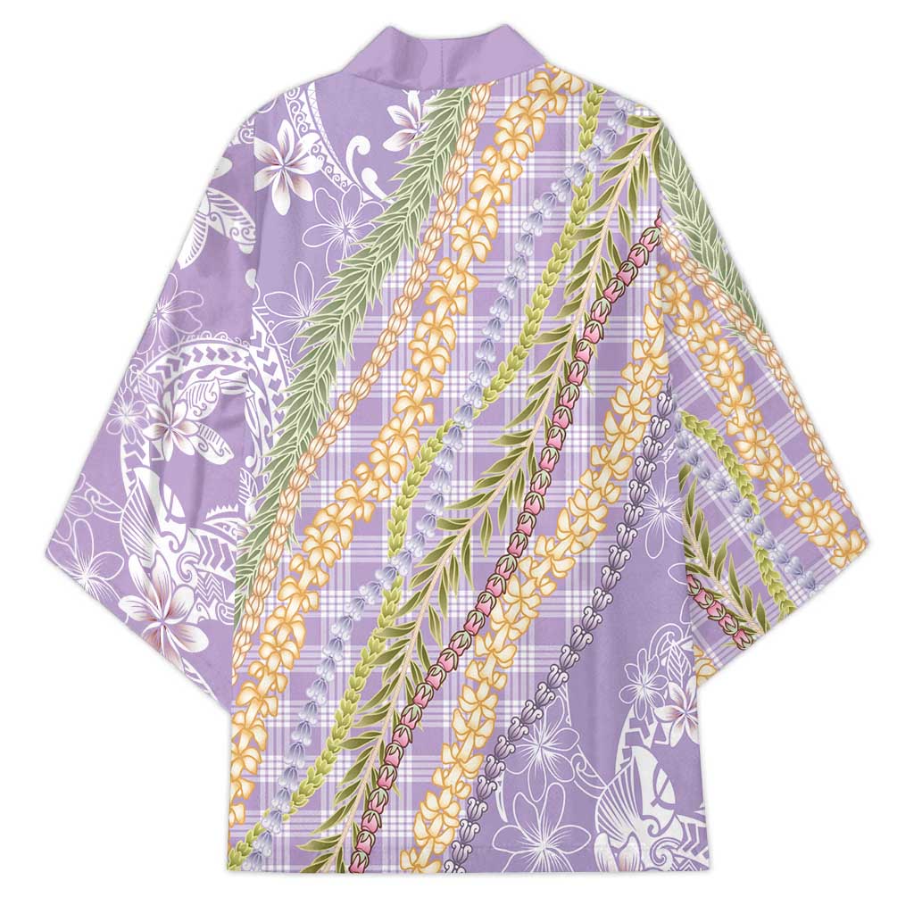 Purple Palaka Hawaii Leis Kimono Hawaiian-plaid Elegant Tropical Vibes - Polynesian Pride