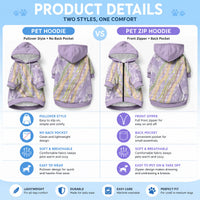 Purple Palaka Hawaii Leis Pet Hoodie Hawaiian-plaid Elegant Tropical Vibes