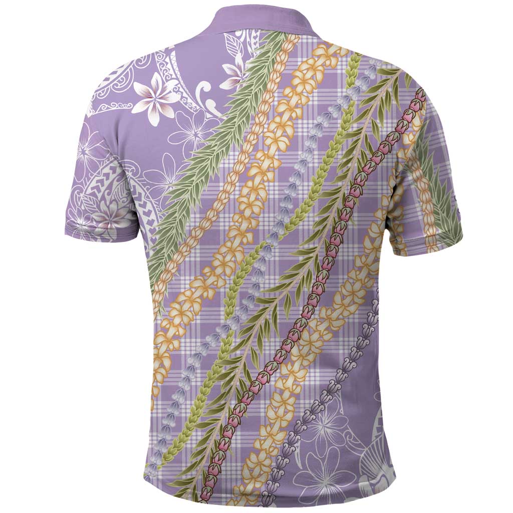 Purple Palaka Hawaii Leis Polo Shirt Hawaiian-plaid Elegant Tropical Vibes - Polynesian Pride