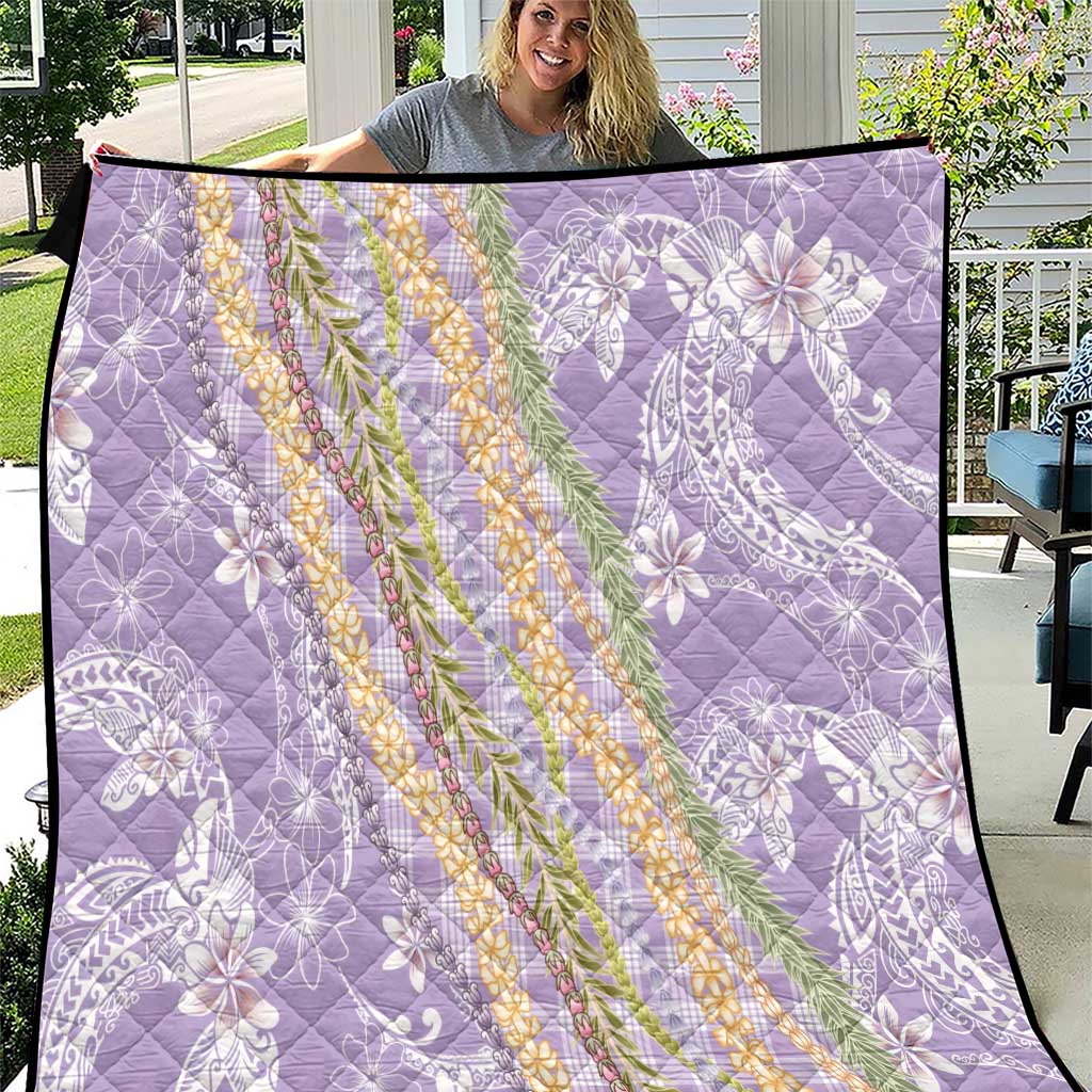 Purple Palaka Hawaii Leis Quilt Hawaiian-plaid Elegant Tropical Vibes - Polynesian Pride