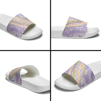 Purple Palaka Hawaii Leis Slide Sandals Hawaiian-plaid Elegant Tropical Vibes LT14 - Polynesian Pride