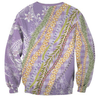 Purple Palaka Hawaii Leis Sweatshirt Hawaiian-plaid Elegant Tropical Vibes - Polynesian Pride