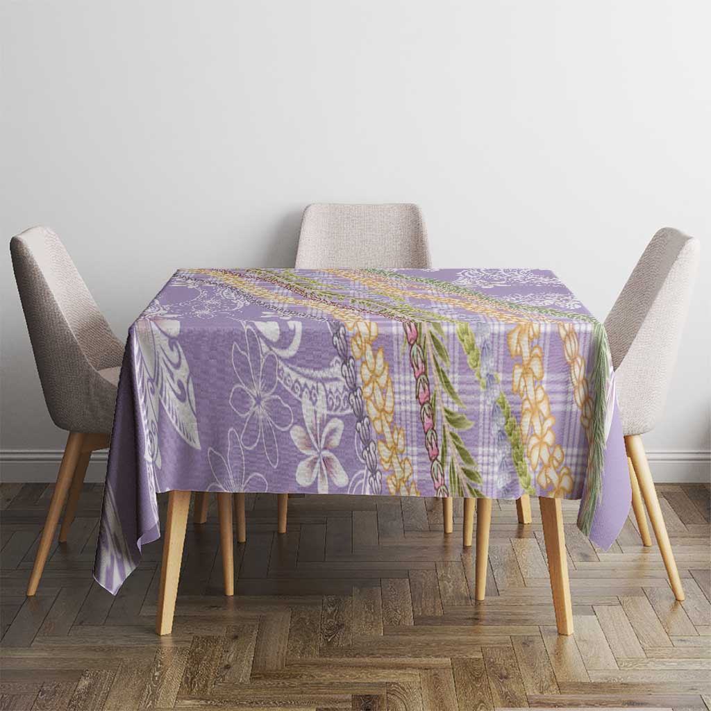 Purple Palaka Hawaii Leis Tablecloth Hawaiian-plaid Elegant Tropical Vibes - Polynesian Pride