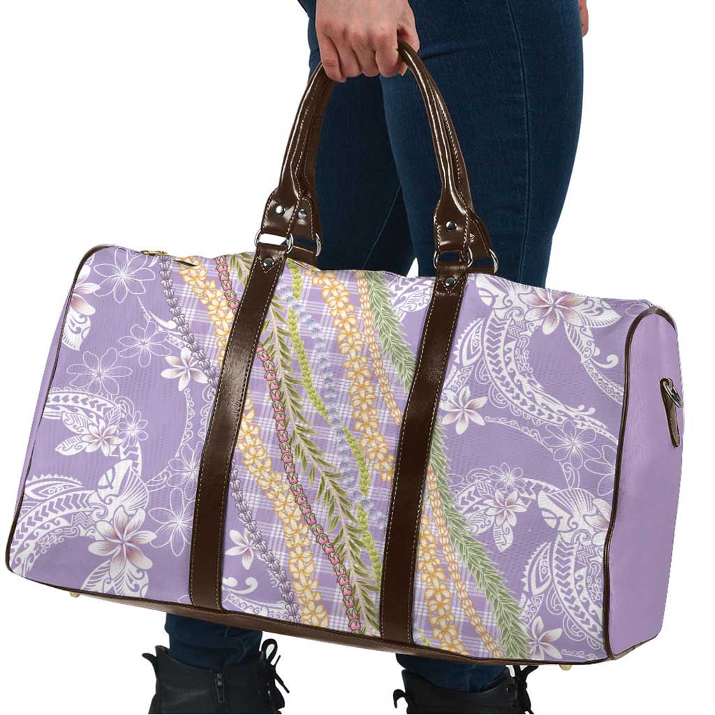 Purple Palaka Hawaii Leis Travel Bag Hawaiian-plaid Elegant Tropical Vibes - Polynesian Pride
