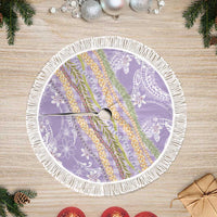 Purple Palaka Hawaii Leis Tree Skirt Hawaiian-plaid Elegant Tropical Vibes - Polynesian Pride