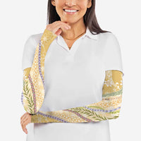 Yellow Palaka Hawaii Leis Arm Sleeves Hawaiian-plaid Elegant Tropical Vibes - Polynesian Pride