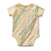 Yellow Palaka Hawaii Leis Baby Onesie Hawaiian-plaid Elegant Tropical Vibes