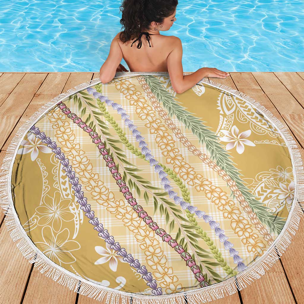 Yellow Palaka Hawaii Leis Beach Blanket Hawaiian-plaid Elegant Tropical Vibes LT14 - Polynesian Pride