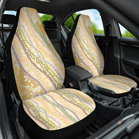 Yellow Palaka Hawaii Leis Car Seat Cover Hawaiian-plaid Elegant Tropical Vibes - Polynesian Pride