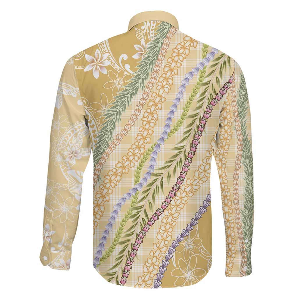 Yellow Palaka Hawaii Leis Family Matching Puletasi and Hawaiian Shirt Hawaiian-plaid Elegant Tropical Vibes - Polynesian Pride