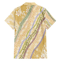 Yellow Palaka Hawaii Leis Hawaiian Shirt Hawaiian-plaid Elegant Tropical Vibes - Polynesian Pride