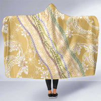 Yellow Palaka Hawaii Leis Hooded Blanket Hawaiian-plaid Elegant Tropical Vibes - Polynesian Pride