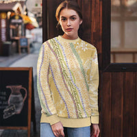 Yellow Palaka Hawaii Leis Ugly Christmas Sweater Hawaiian-plaid Elegant Tropical Vibes - Polynesian Pride