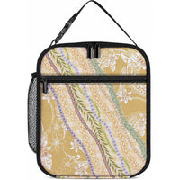 Yellow Palaka Hawaii Leis Lunch Bag Hawaiian-plaid Elegant Tropical Vibes