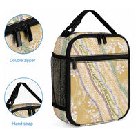 Yellow Palaka Hawaii Leis Lunch Bag Hawaiian-plaid Elegant Tropical Vibes