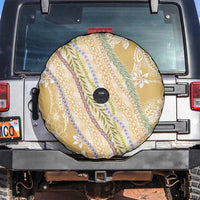 Yellow Palaka Hawaii Leis Spare Tire Cover Hawaiian-plaid Elegant Tropical Vibes - Polynesian Pride
