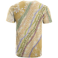 Yellow Palaka Hawaii Leis T Shirt Hawaiian-plaid Elegant Tropical Vibes - Polynesian Pride