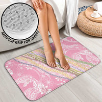 Pink Palaka Hawaii Leis Bathroom Set Hawaiian-plaid Elegant Tropical Vibes - Polynesian Pride