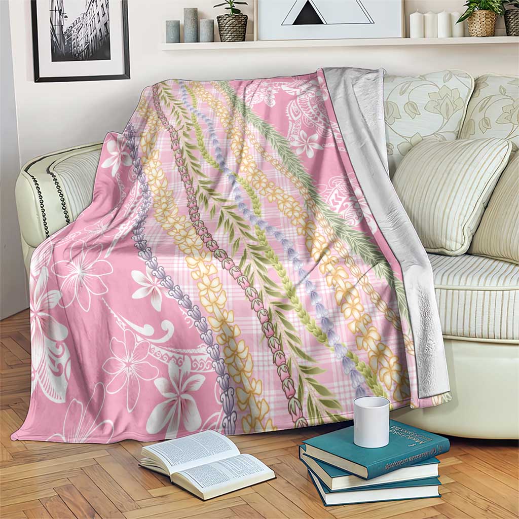 Pink Palaka Hawaii Leis Blanket Hawaiian-plaid Elegant Tropical Vibes - Polynesian Pride