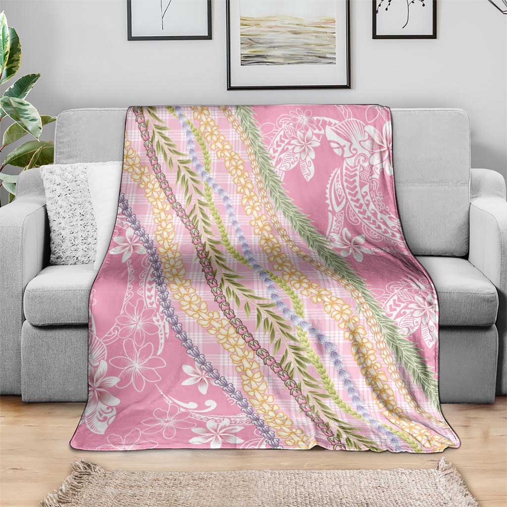 Pink Palaka Hawaii Leis Blanket Hawaiian-plaid Elegant Tropical Vibes - Polynesian Pride