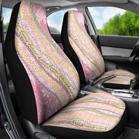 Pink Palaka Hawaii Leis Car Seat Cover Hawaiian-plaid Elegant Tropical Vibes - Polynesian Pride