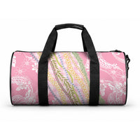 Pink Palaka Hawaii Leis Duffle Bag Hawaiian-plaid Elegant Tropical Vibes