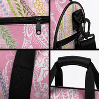 Pink Palaka Hawaii Leis Duffle Bag Hawaiian-plaid Elegant Tropical Vibes