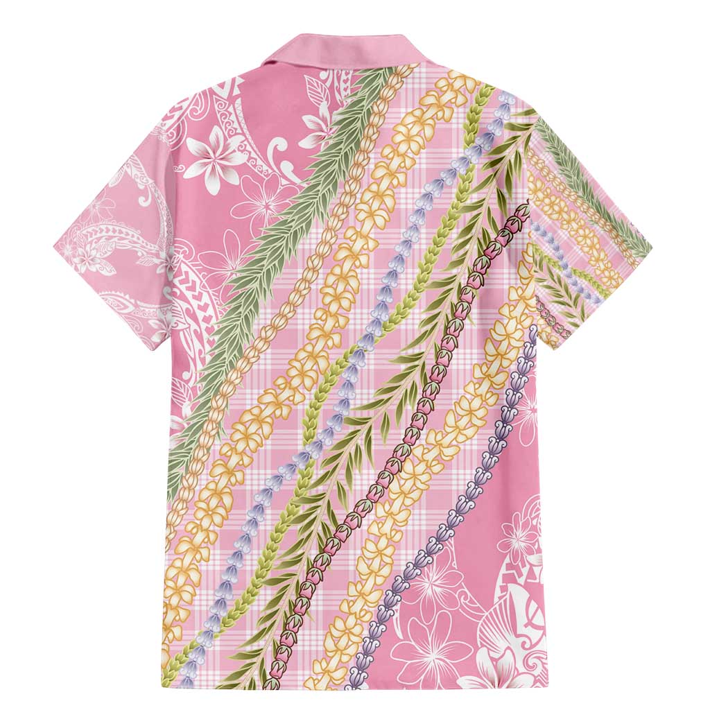 Pink Palaka Hawaii Leis Family Matching Mermaid Dress and Hawaiian Shirt Hawaiian-plaid Elegant Tropical Vibes - Polynesian Pride