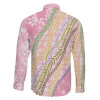 Pink Palaka Hawaii Leis Family Matching Off Shoulder Maxi Dress and Hawaiian Shirt Hawaiian-plaid Elegant Tropical Vibes LT14 - Polynesian Pride