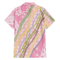 Pink Palaka Hawaii Leis Family Matching Summer Maxi Dress and Hawaiian Shirt Hawaiian-plaid Elegant Tropical Vibes - Polynesian Pride