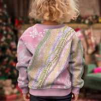 Pink Palaka Hawaii Leis Kid Ugly Christmas Sweater Hawaiian-plaid Elegant Tropical Vibes - Polynesian Pride