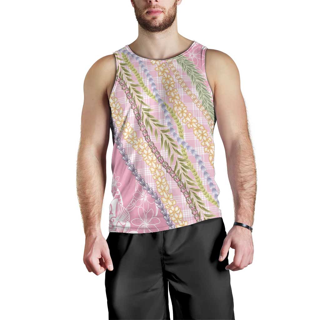 Pink Palaka Hawaii Leis Men Tank Top Hawaiian-plaid Elegant Tropical Vibes - Polynesian Pride