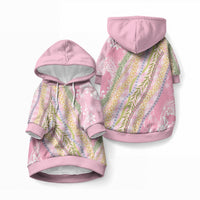 Pink Palaka Hawaii Leis Pet Hoodie Hawaiian-plaid Elegant Tropical Vibes