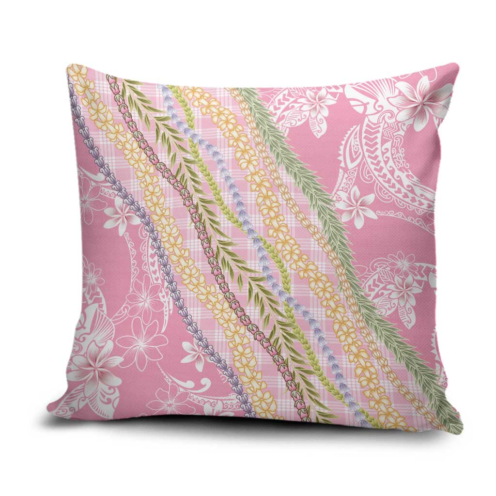 Pink Palaka Hawaii Leis Pillow Cover Hawaiian-plaid Elegant Tropical Vibes - Polynesian Pride