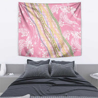 Pink Palaka Hawaii Leis Tapestry Hawaiian-plaid Elegant Tropical Vibes - Polynesian Pride