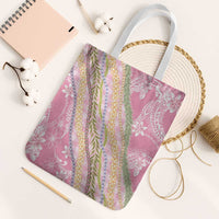 Pink Palaka Hawaii Leis Tote Bag Hawaiian-plaid Elegant Tropical Vibes - Polynesian Pride