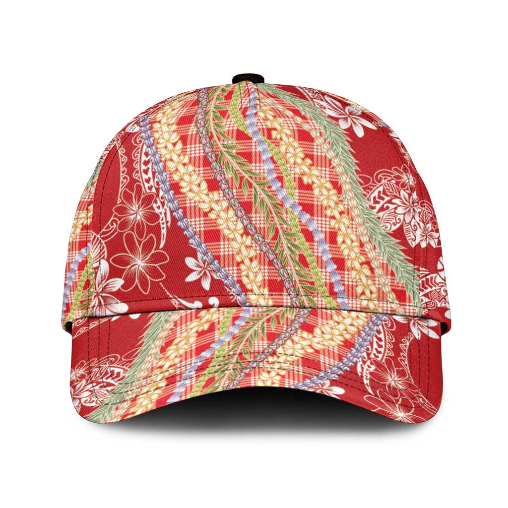 Red Palaka Hawaii Leis Classic Cap Hawaiian-plaid Elegant Tropical Vibes - Polynesian Pride