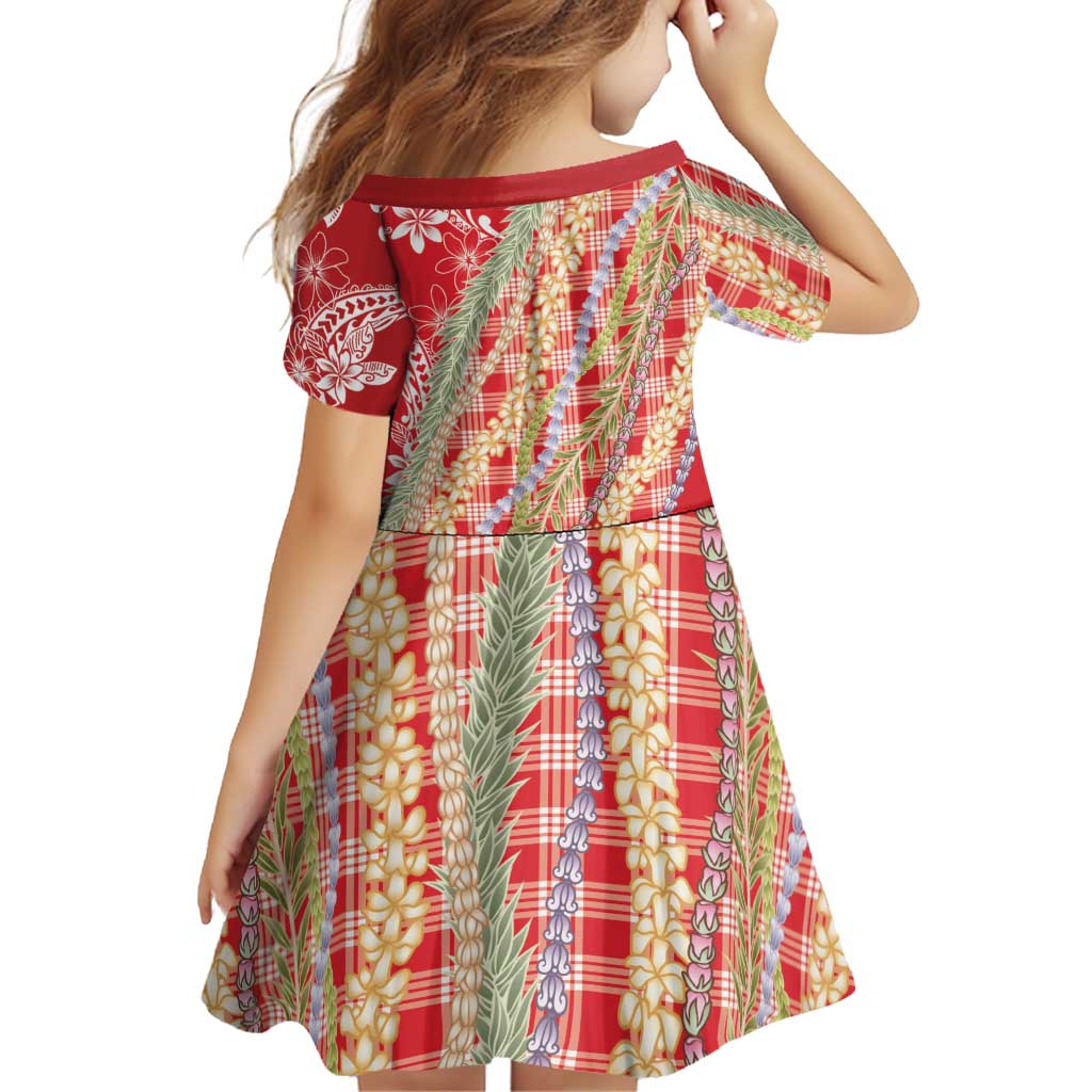 Red Palaka Hawaii Leis Family Matching Puletasi and Hawaiian Shirt Hawaiian-plaid Elegant Tropical Vibes - Polynesian Pride