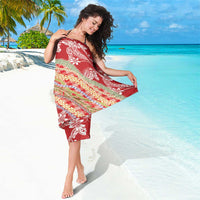 Red Palaka Hawaii Leis Sarong Hawaiian-plaid Elegant Tropical Vibes - Polynesian Pride