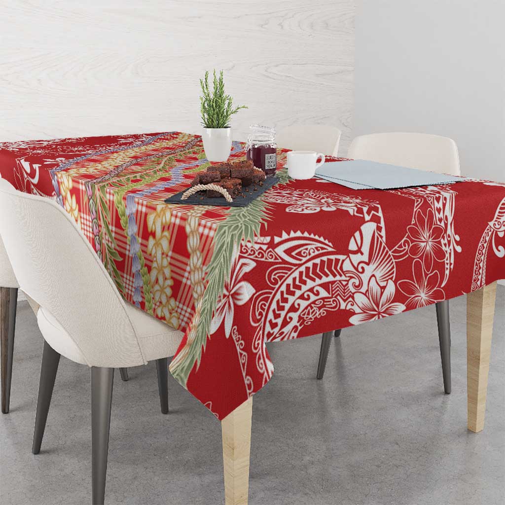Red Palaka Hawaii Leis Tablecloth Hawaiian-plaid Elegant Tropical Vibes - Polynesian Pride