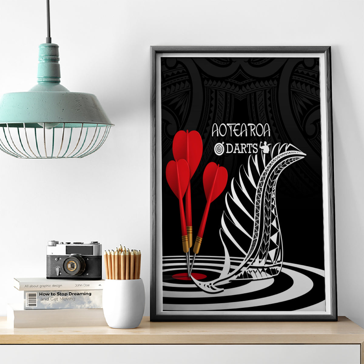 New Zealand Darts Canvas Wall Art Aotearoa Maori Fern Bring It On LT14 - Polynesian Pride