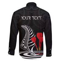 Personalised New Zealand Darts Family Matching Off Shoulder Long Sleeve Dress and Hawaiian Shirt Aotearoa Maori Fern Bring It On LT14 - Polynesian Pride