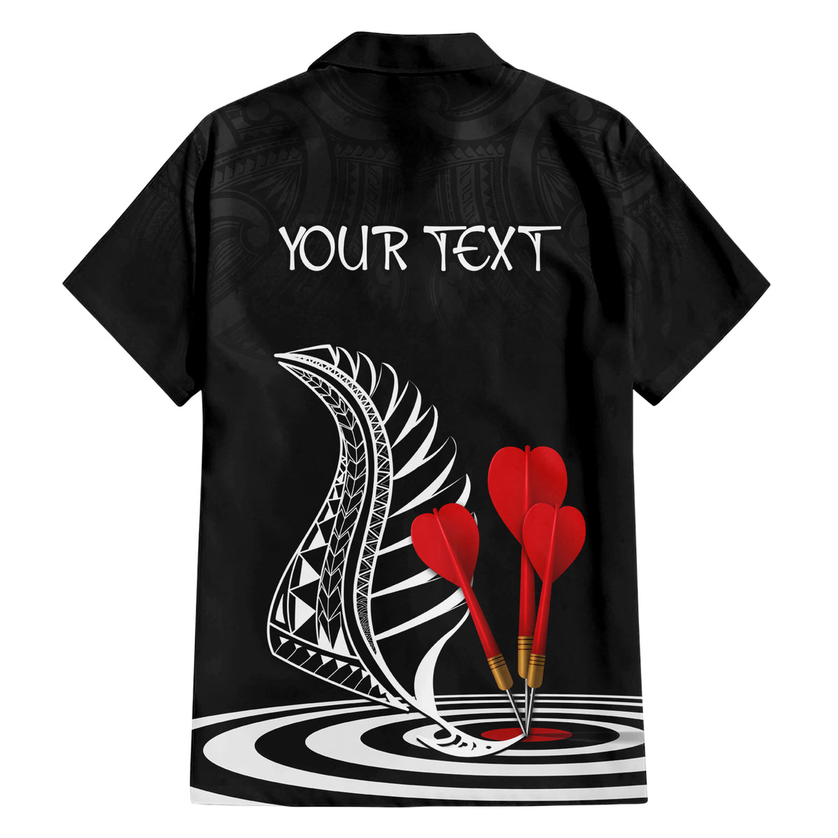 Personalised New Zealand Darts Family Matching Short Sleeve Bodycon Dress and Hawaiian Shirt Aotearoa Maori Fern Bring It On LT14 - Polynesian Pride