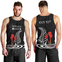 Personalised New Zealand Darts Men Tank Top Aotearoa Maori Fern Bring It On LT14 - Polynesian Pride