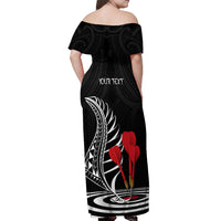 Personalised New Zealand Darts Off Shoulder Maxi Dress Aotearoa Maori Fern Bring It On LT14 - Polynesian Pride